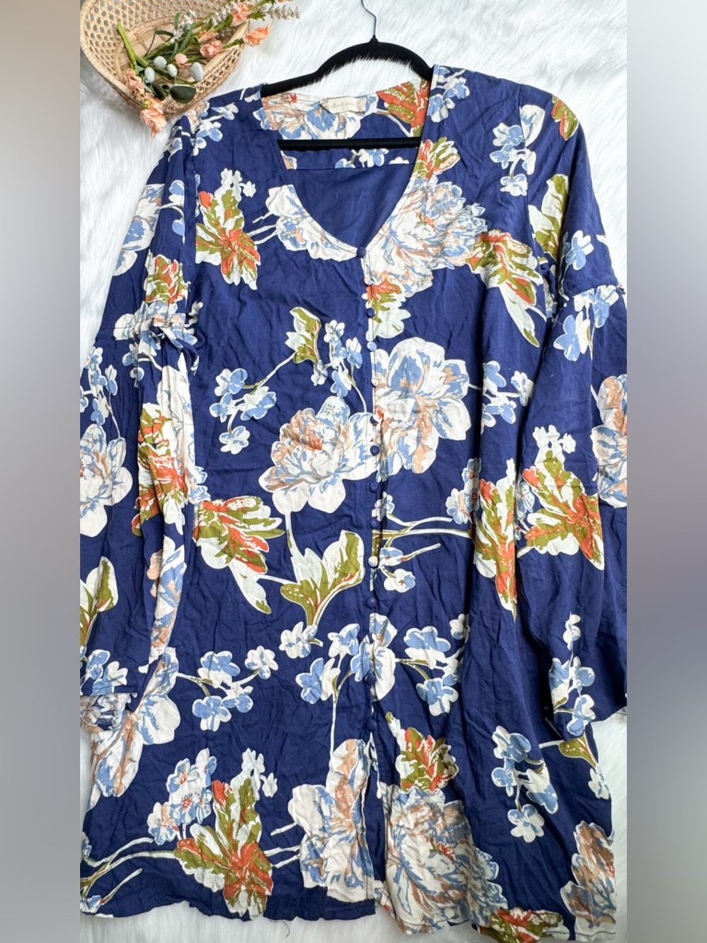 Altar’d State boho dress tunic mini bell sleeves Small